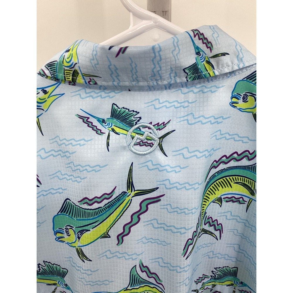 Boys Magellan Outdoors short sleeved Fish Gear‎ vented wicking hidden button - Picture 7 of 10